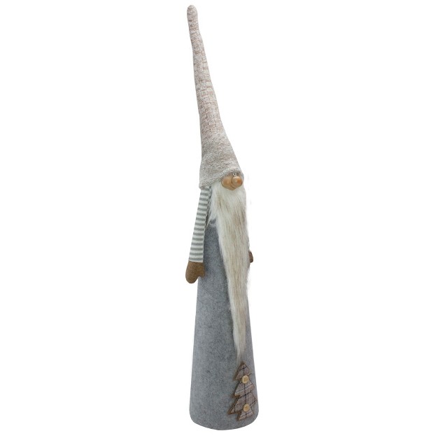 Gray And Brown Cone Gnome Tabletop Christmas Decoration