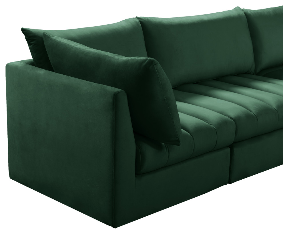 Jacob Velvet Upholstered Modular Sofa   Contemporary   Sofas   by Meridian Furniture  Houzz