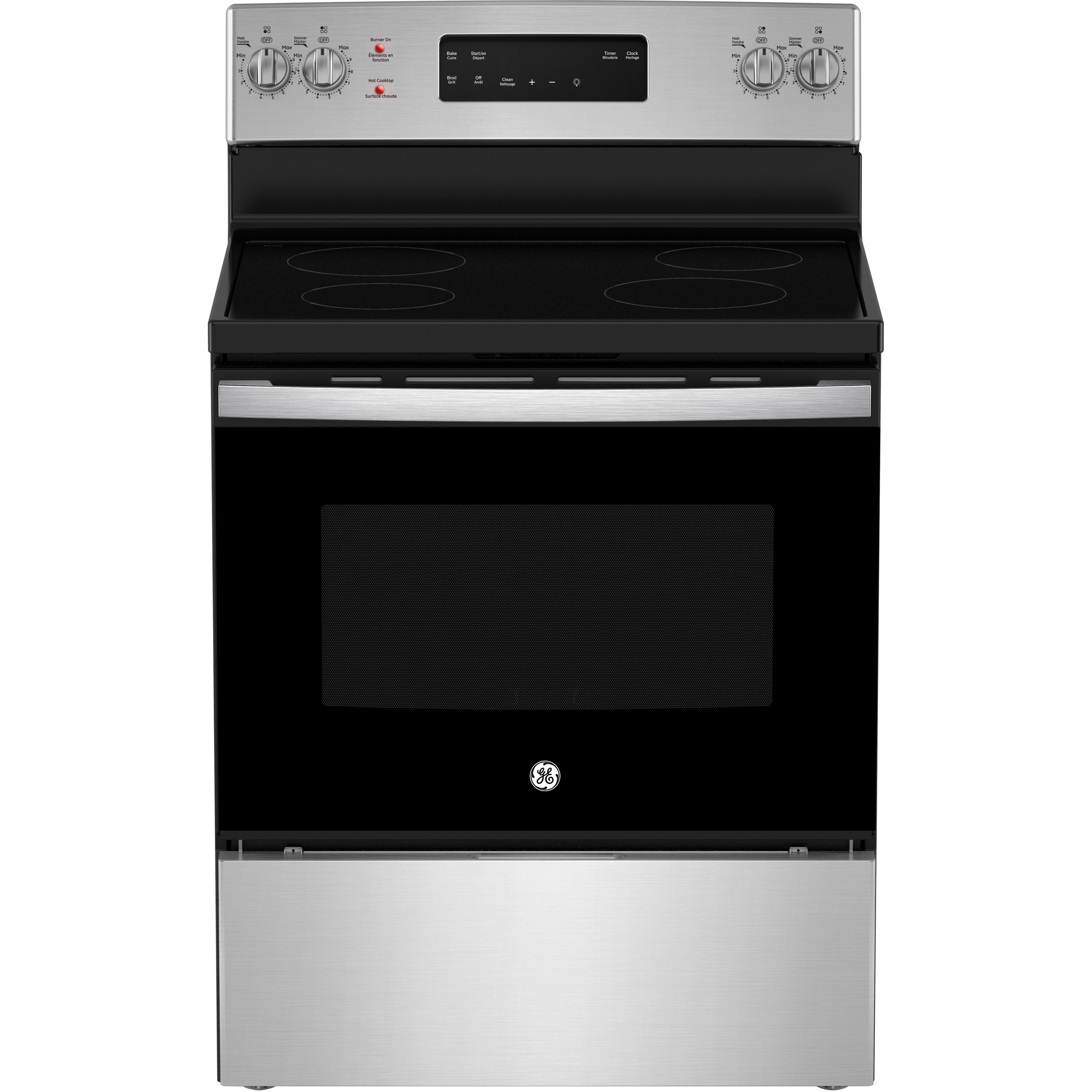 GE 30-inch Freestanding Electric Range with Self-Clean JCB630SVSS