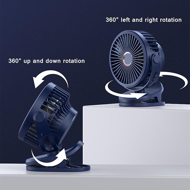 Mini 10000mah Chargeable Clipped Fan 360 Rotation 4-speed Wind Usb Desktop Ventilator Silent Air Conditioner For Bedroom Office