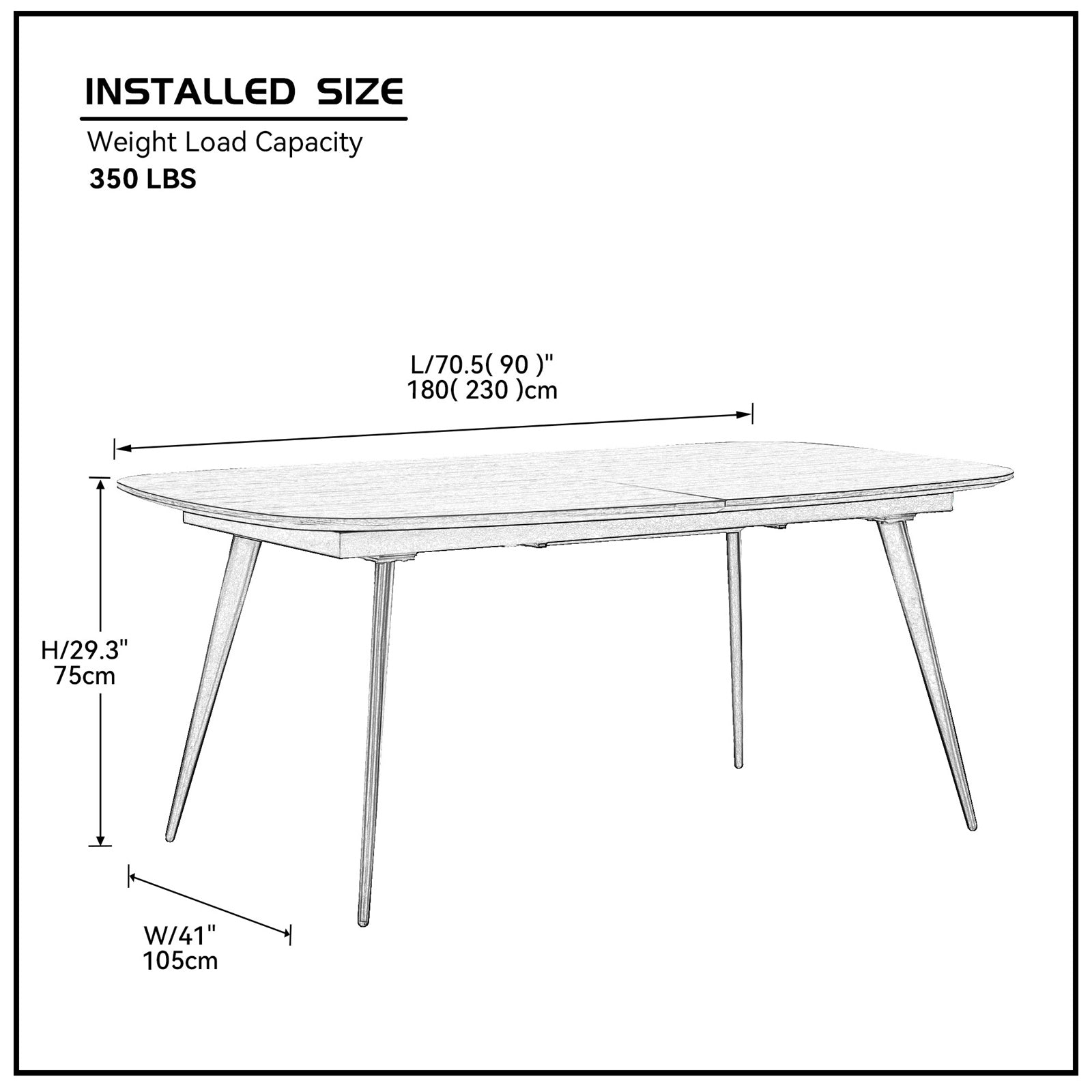 Kevinplus 90 Extendable Dining Table Multifunction Wood Dining Table Kitchen Table for Kitchen Dinning Room