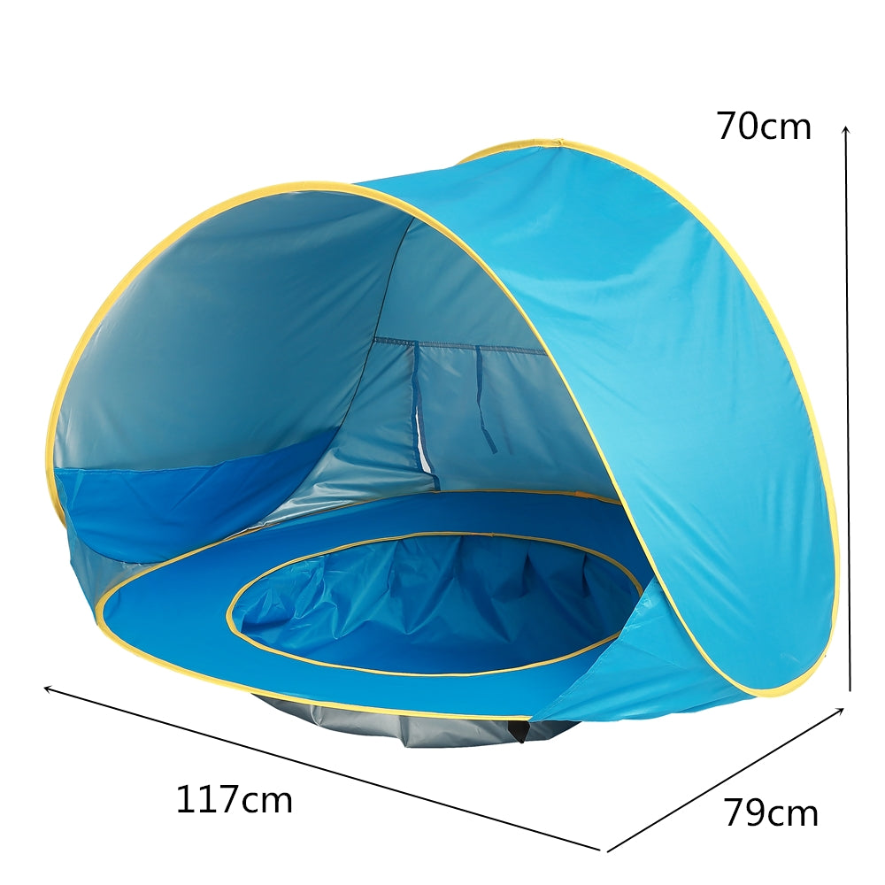 SEARCHI Baby Beach Tent  Up Collapsible Portable Shade Pool UV Protection Canopy Sun Shelter Playhouse for Infant，Carry Bag Included，50+ UPF (Round)