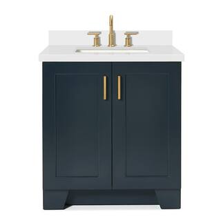 ARIEL Taylor 31 in. W x 22 in. D Bath Vanity in Midnight Blue with Quartz Vanity Top in White with White Basin Q031SWQRVOMNB