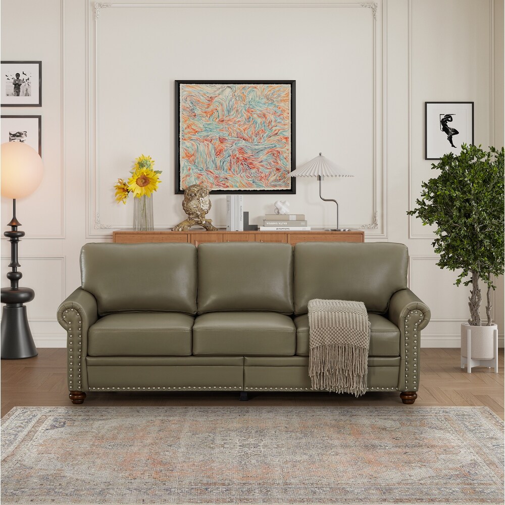 Grey Convenient PU Leather 3 Seater Sofa with Removable Storage Boxes