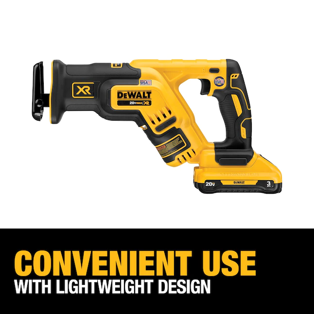 DEWALT DCS367L1 20-Volt MAX XR Cordless Brushless Compact Reciprocating Saw with (1) 20-Volt Battery 3.0Ah and Charger