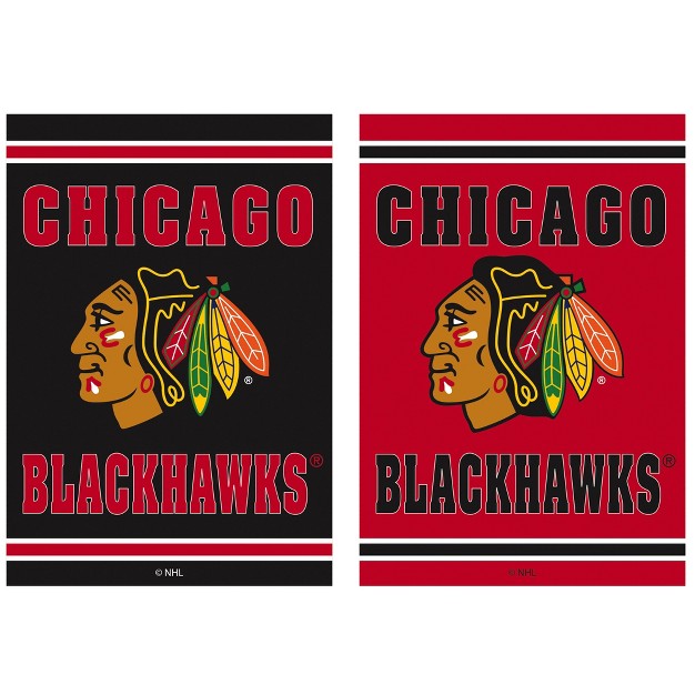 Embossed Suede Flag Gdn Size Chicago Blackhawks