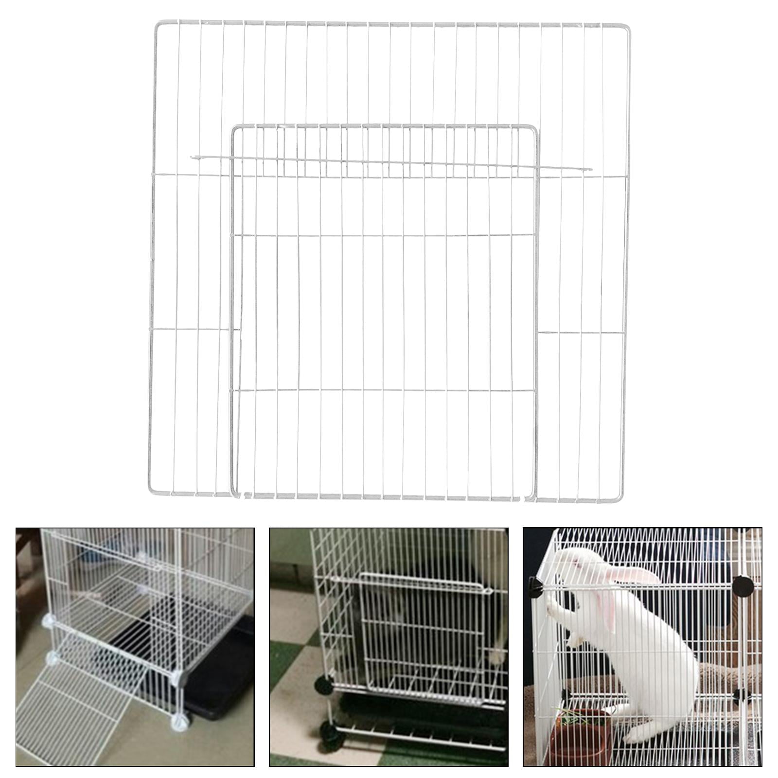 Pet Playpen Door Cage Metal Wire Puppy Fence Yard Indoor Small Animals Panel White Dense Grid