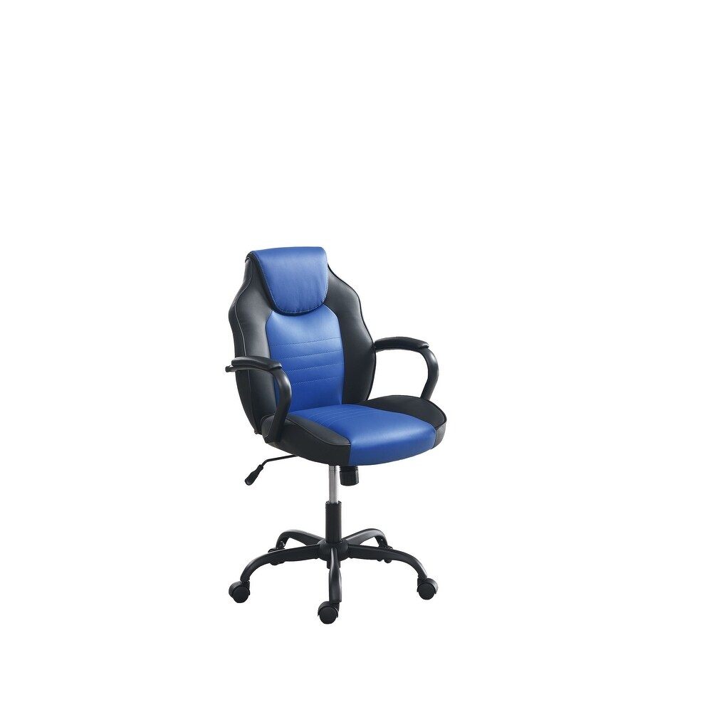 Ergonomic Faux Leather Gameing Computer Chair  Modern Office Chair with Fixed Armrest and Height Adjustable  for Office/Bedroom