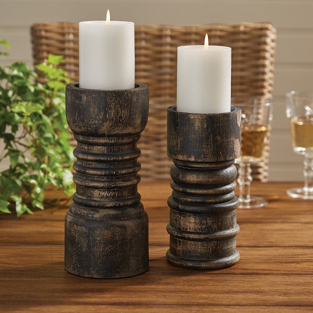 Park Designs Rustic Candlestick Tall Black