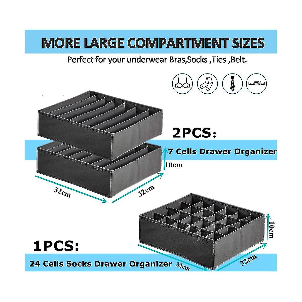 Foldable Drawer Organiser For Underwear Cell Storage Boxes For Socks，drawer Organiser For Storage，d