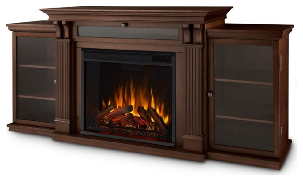 Bowery Hill Traditional Wood Fireplace TV Stand for TVs up to 67 quotin Espresso   Traditional   Entertainment Centers And Tv Stands   by Homesquare  Houzz