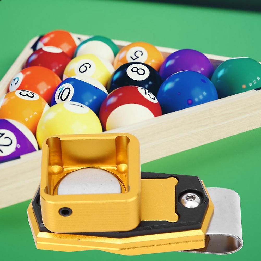 Mini Portable Magnetic Billiard Chalk Case Box With Fixed Clip Pool Snooker Sports Accessoriesgold