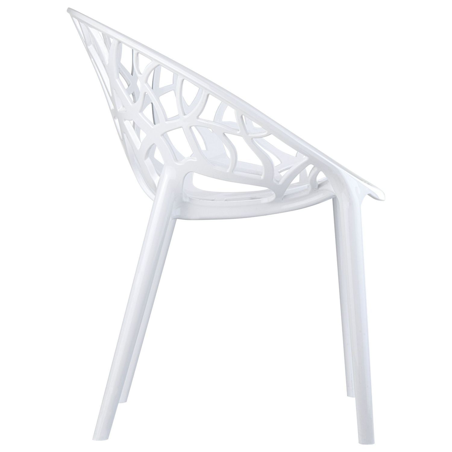 31 White Glossy Stackable Outdoor Patio Dining Chair