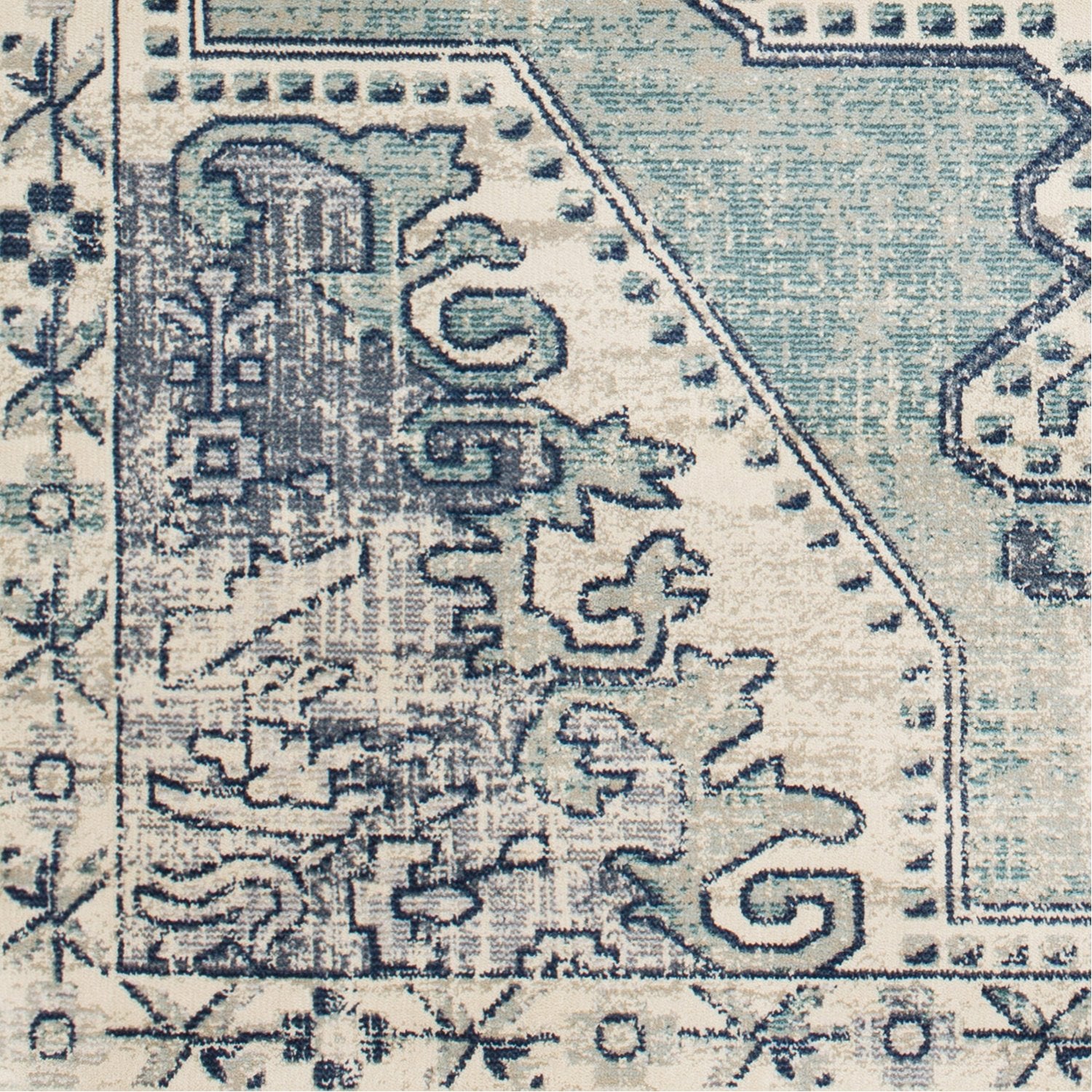 Bohemian Rug in Teal & Navy