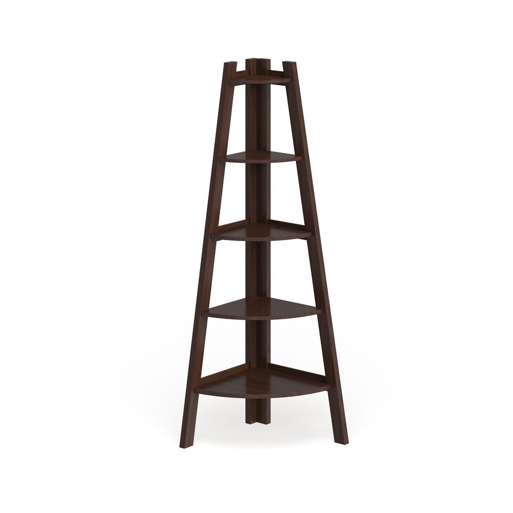 Kiki Transitional 5 Tier Corner Ladder Display Bookshelf by Furniture of America