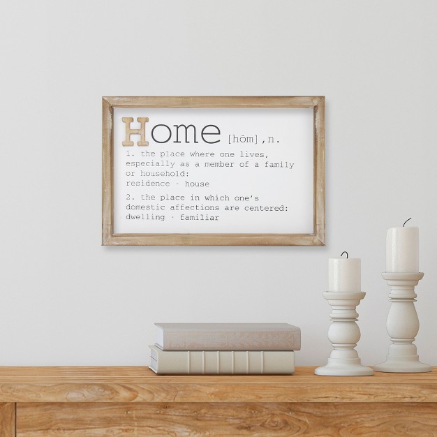 Wooden Framed Definition Of quot home quot Plaque Wall Decor