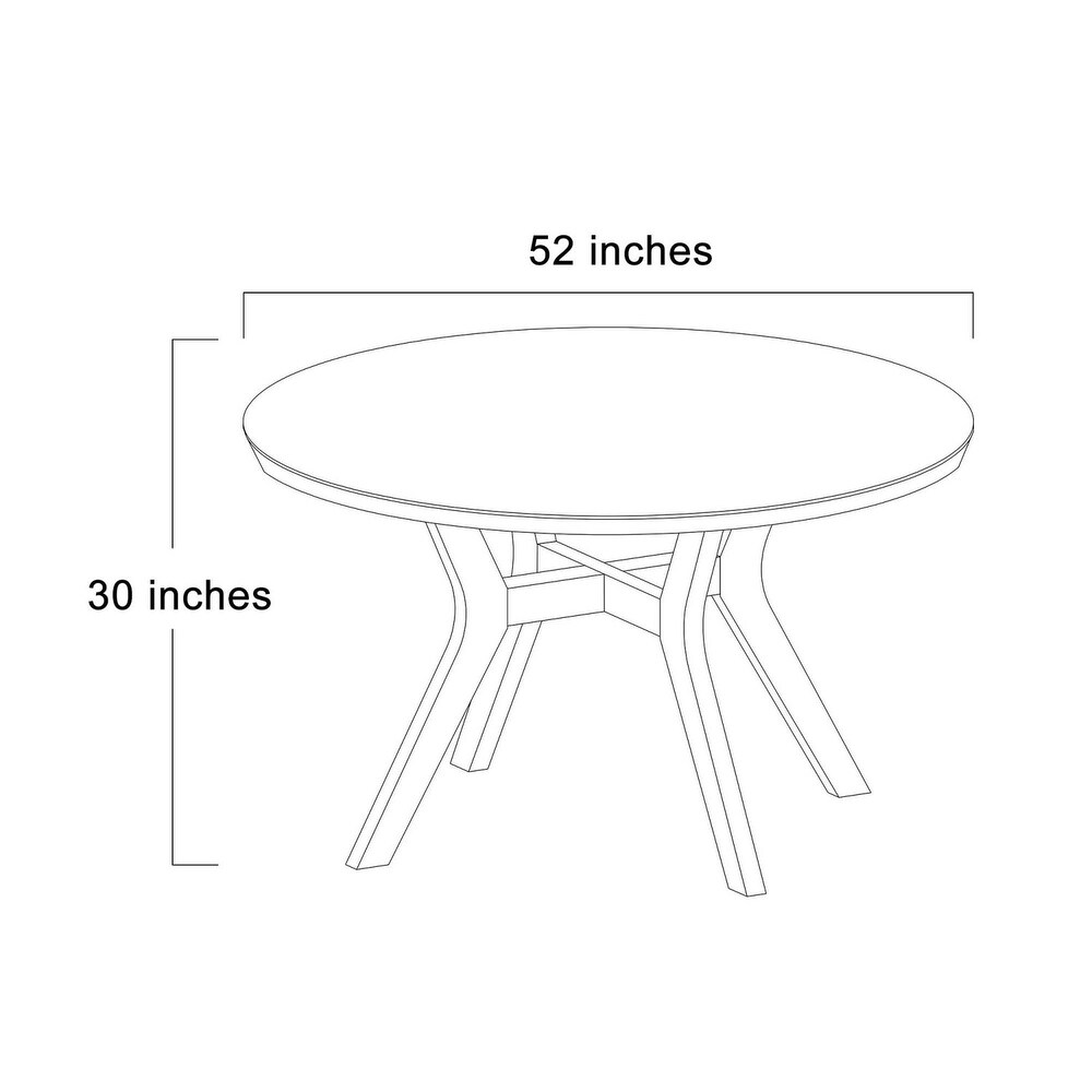 52 Inches Round Solid Wood Dining Table for 4 6 People   L52\