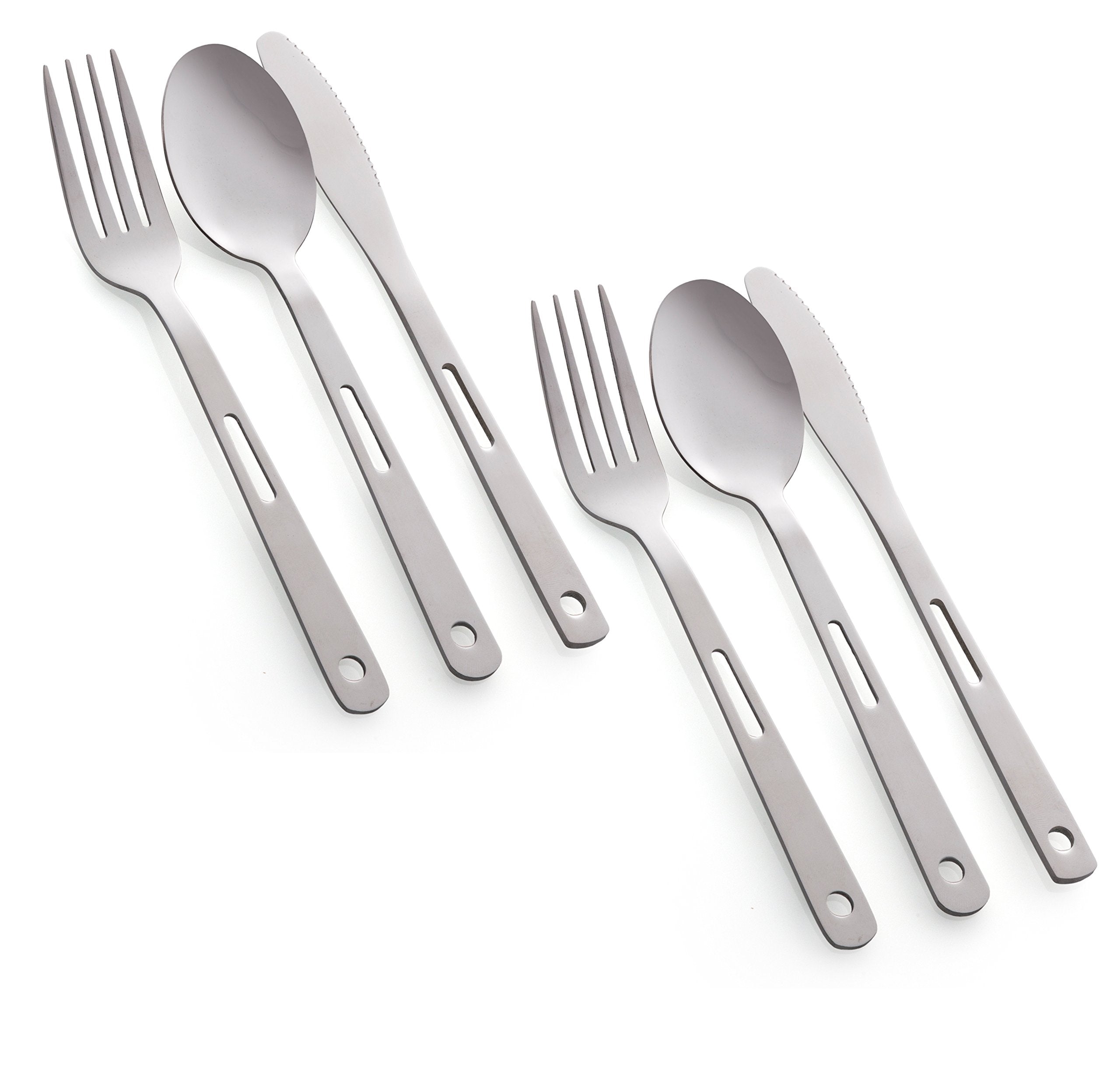 Unique Complete Messware Kit Polished Stainless Steel Dishes Set| Tableware| Dinnerware| Camping| Includes - Cups | Plates| Bowls| Cutlery| Comes in Mesh Bags