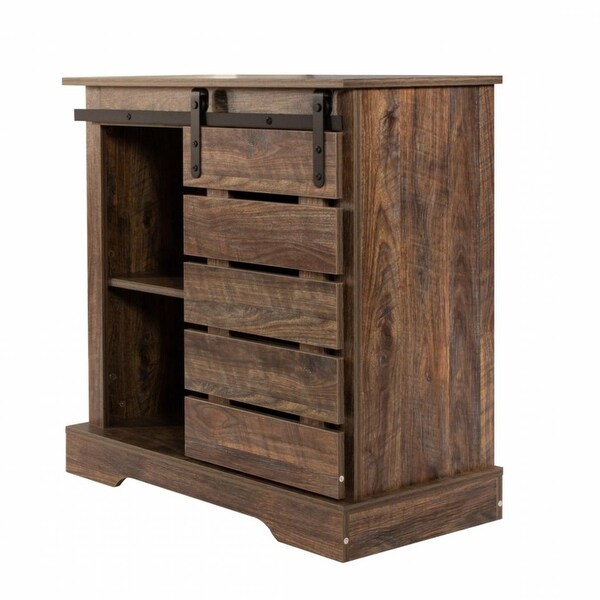 Buffet sideboard with sliding barn door