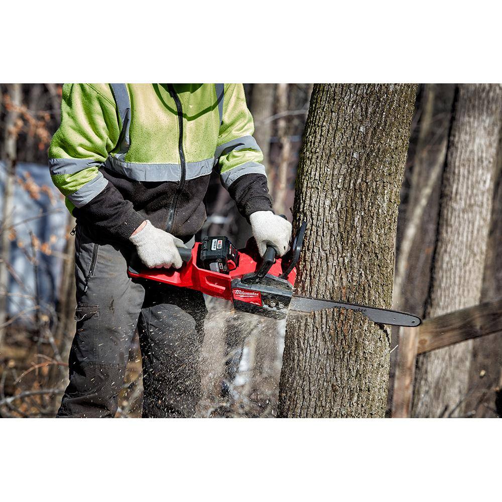 MW M18 FUEL 10 in. 18-Volt Lithium-Ion Brushless Cordless Pole Saw  16 in. Chainsaw Combo Kit with Two Batteries 2825-21PS-2727-21HD