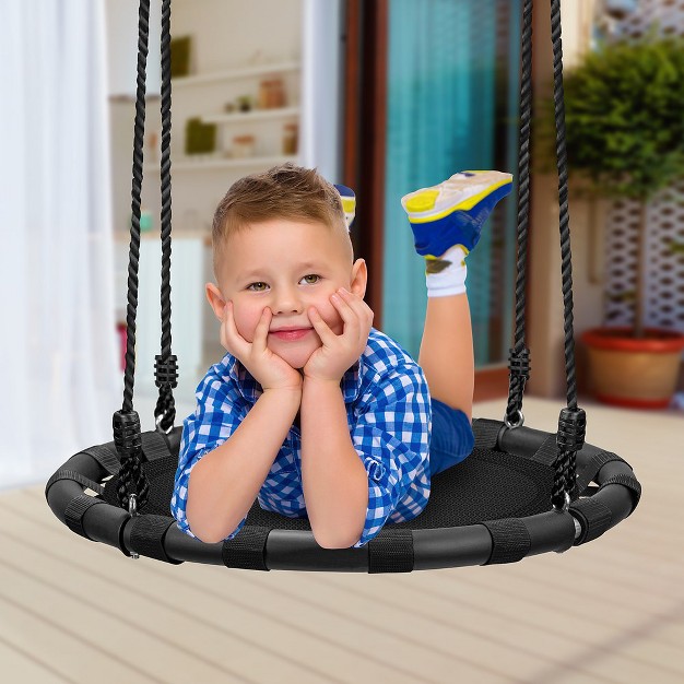 Sorbus Fabric Spinner Swing 24 Inch Diameter Black