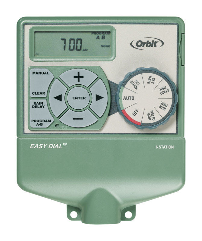 Orbit 57596 Large Easy-to-read LCD 6-Station Indoor Easy Dial Timer