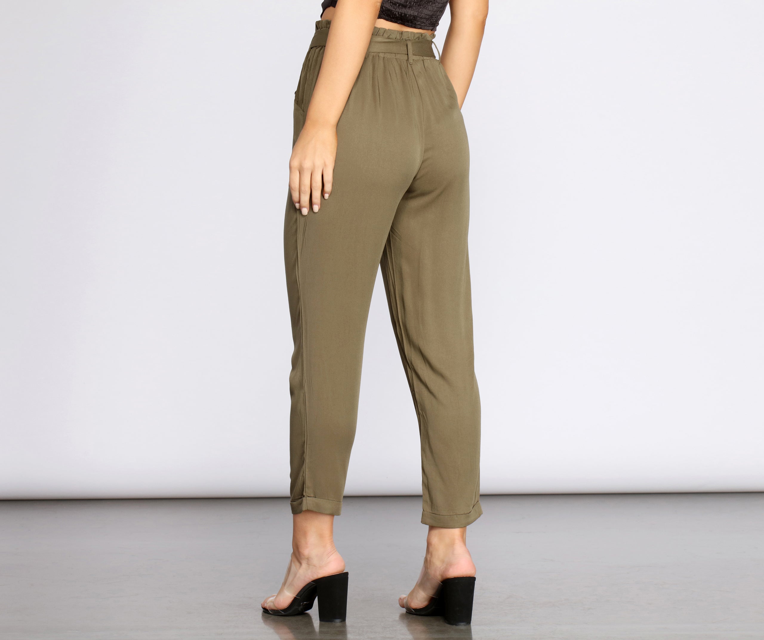 Tied and Tapered Paperbag Pants