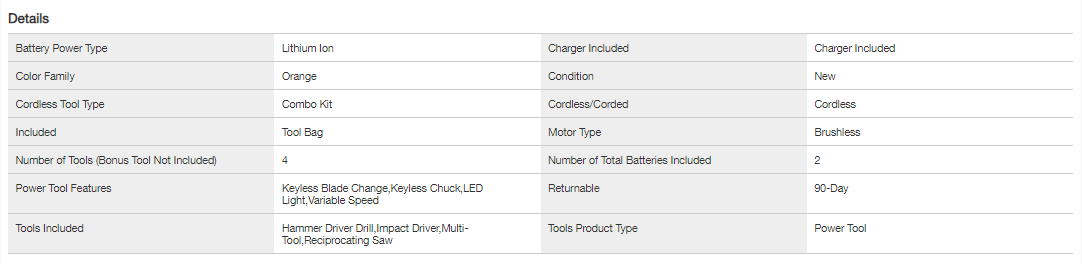 RIDGID R9225 18V Brushless Cordless 4-Tool Combo Kit with (1) 4.0 Ah and (1) 2.0 Ah MAX Output Batteries， 18V Charger， and Tool Bag