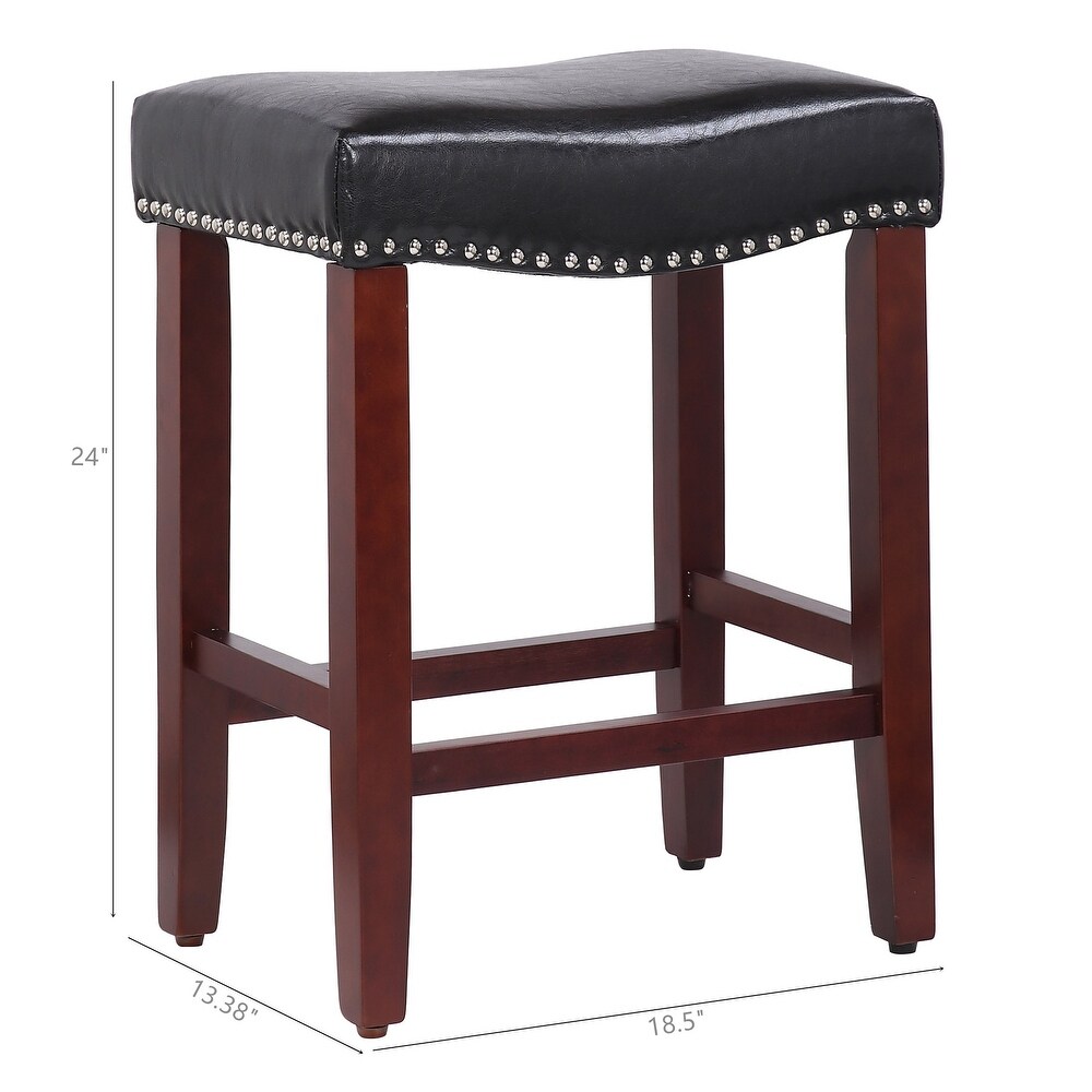 Nouvelle 24 inch Saddle Counter Stool (Set of 2)