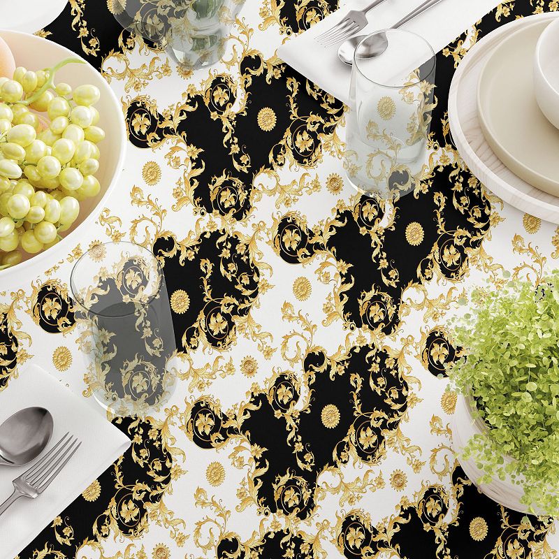 Square Tablecloth， 100% Cotton， 52x52， Floral 168