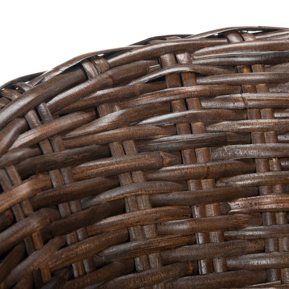 Naomi Rattan Barrel Chair Brown/ White   Modern   Side Tables And End Tables   by Virgil Stanis Design  Houzz