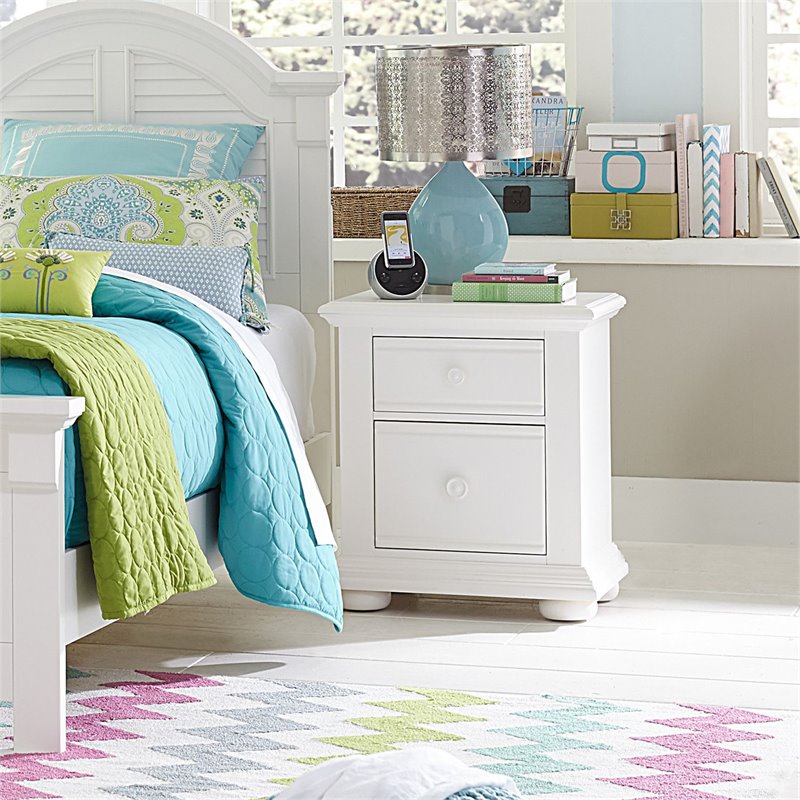 Bowery Hill 2 Drawer Nightstand in Oyster White