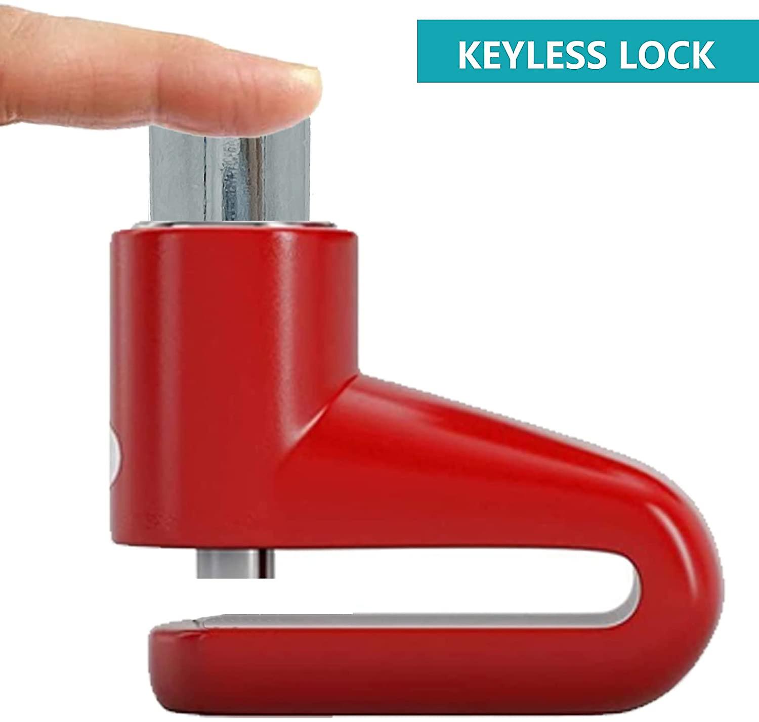 Electric Scooter Lock， Accessory Lock， Disc Block +1.2m Spring Safety Lock Cable， 2 Keys， For Xiaomi M365， Motorcycle， Bicycle， Electric Scooter， Red