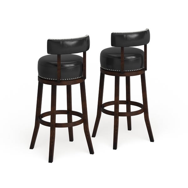 Copper Grove Rogers Faux Leather Swivel Barstool (Set of 2)