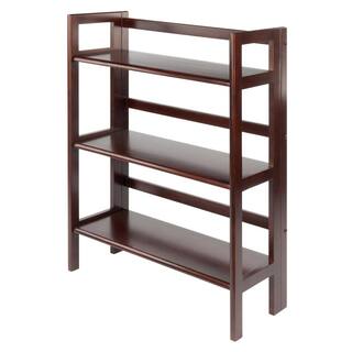 WINSOME WOOD Terry 3-Tier 38 in. H Foldable Walnut Bookshelf 94896