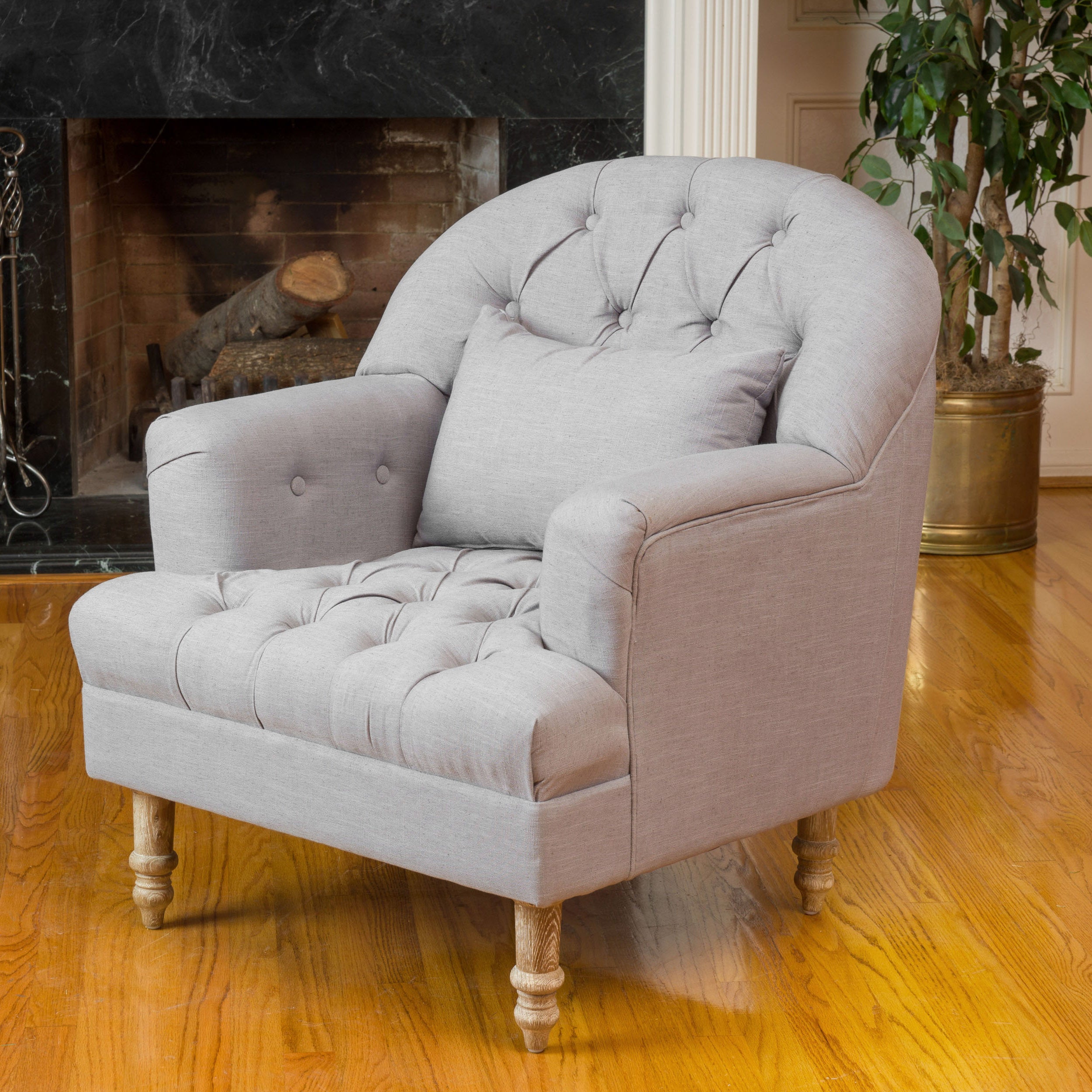 Nelson Button Tufted Fabric Armchair