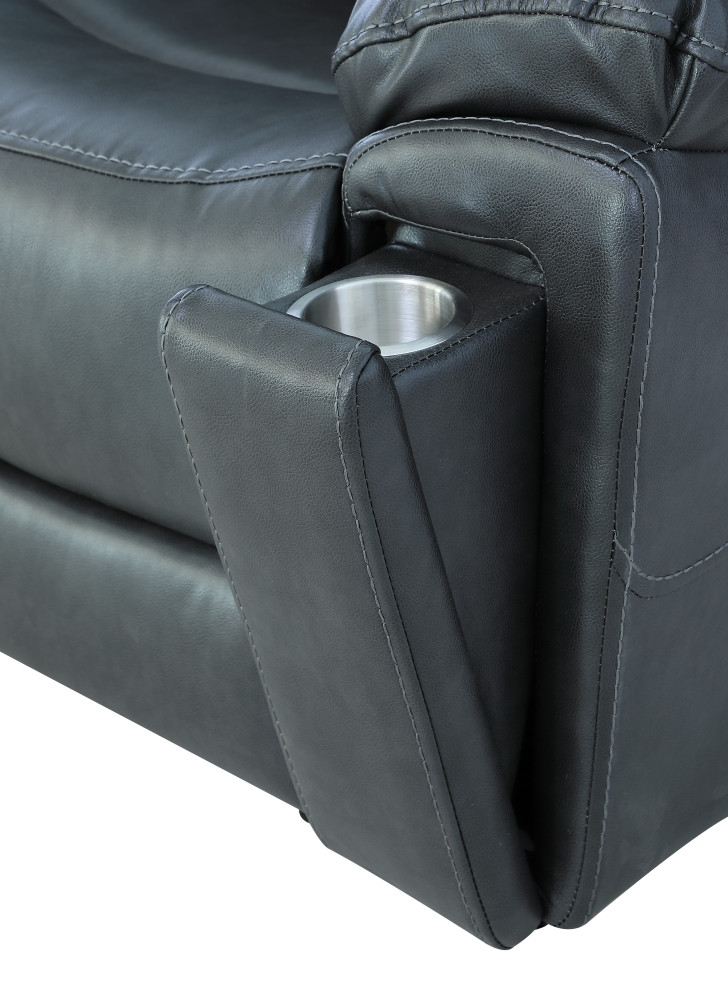 Aiden Leather Air Upholstered Reclining Chair With Fiber Back   Contemporary   Recliner Chairs   by Luxuriant Furniture  Houzz