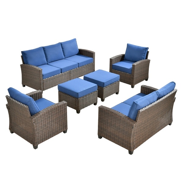 XIZZI Patio Rattan Wicker Furniture Conversation Set