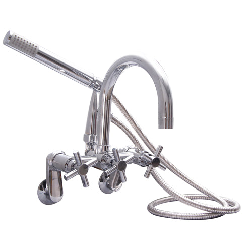 Clawfoot Tub Filler – Gooseneck Spout & Cross Handles