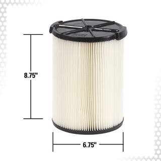 RIDGID 1-Layer Standard Pleated Paper Filter for Most 5 Gallon and Larger RIDGID WetDry Shop Vacuums (4-Pack) VF4200A