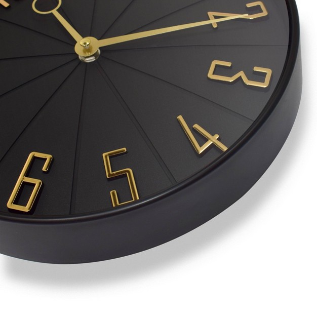 Modern Dial With Raised Number Wall Clock Gold Westclox