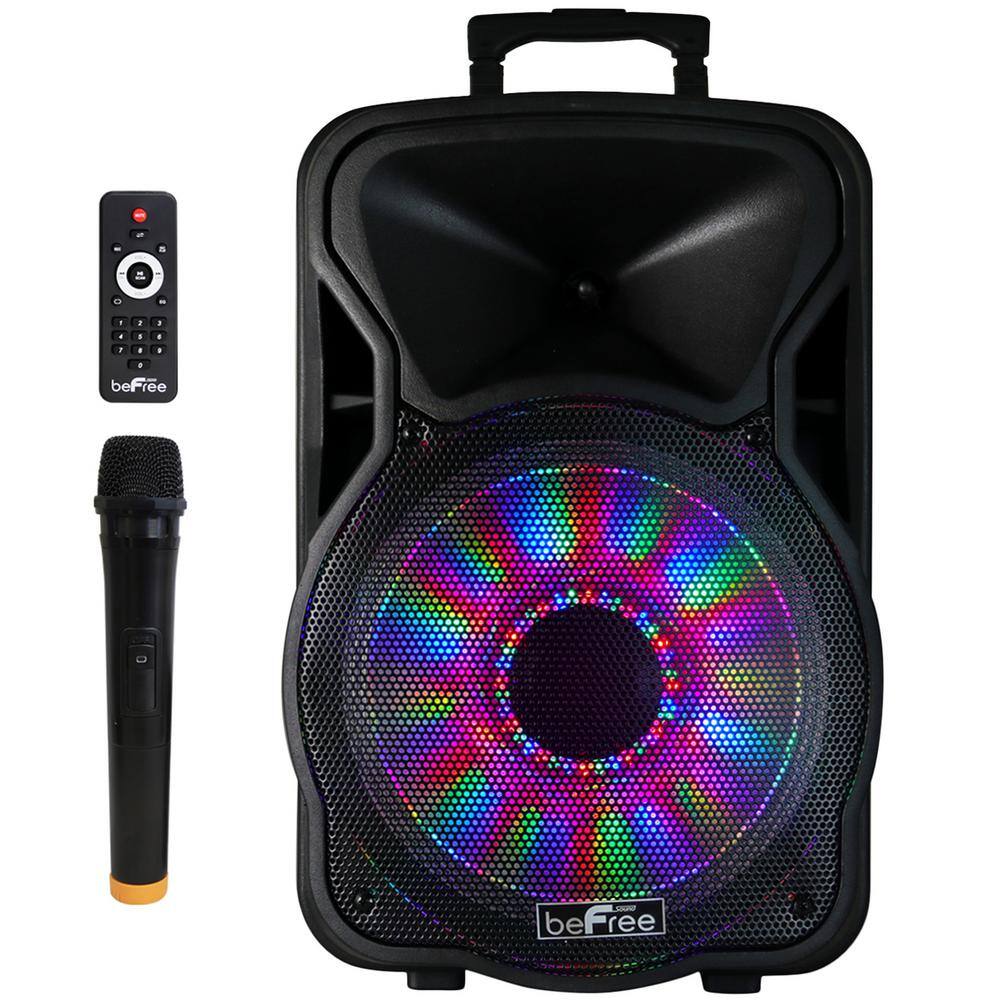 BEFREE SOUND 12 in. 2500-Watt Bluetooth Rechargeable Portable Party PA Speaker with Illuminating Lights 985116014M