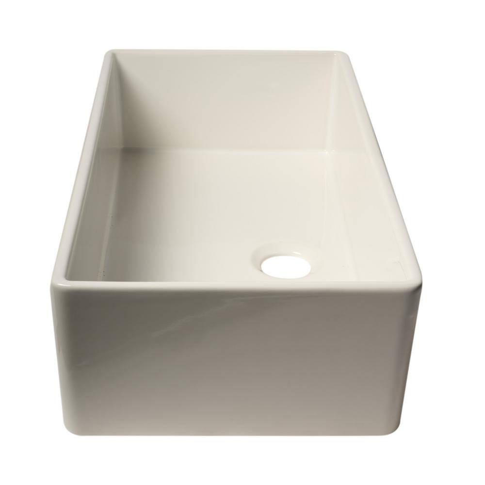 ALFI BRAND Farmhouse Fireclay 35.88 in. Single Bowl Kitchen Sink in White AB536-W