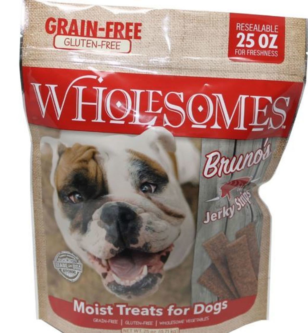 Wholesomes Grain Free Moist Treats For Dogs， 25 oz.， Pork