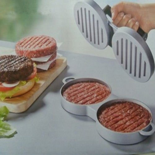 Nonstick Aluminum Hamburger Beef Grill Double Burger Press Maker Kitchen Mold