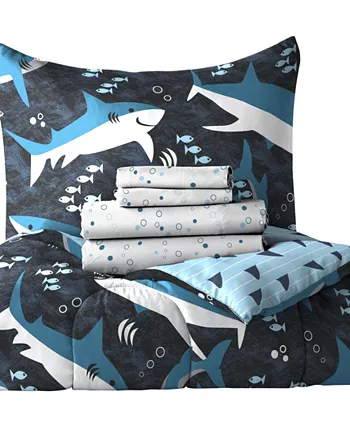 Macys Dream Factory Sharks 5-Piece Twin Comforter Set