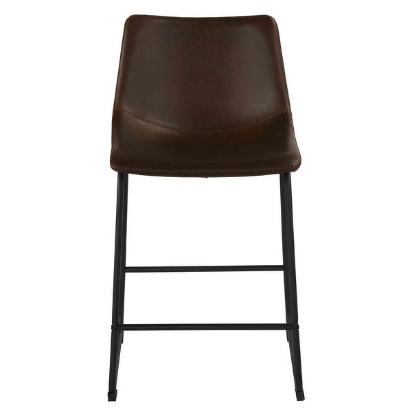 Cortesi Home Safi Counterstools in Faux Leather (Set of 2)