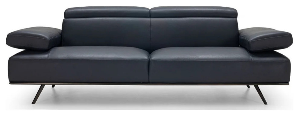 Martin Siena Collection Loveseat  Full Grain Italian Leather Anthracite   Midcentury   Loveseats   by V.S.D Furniture  Houzz