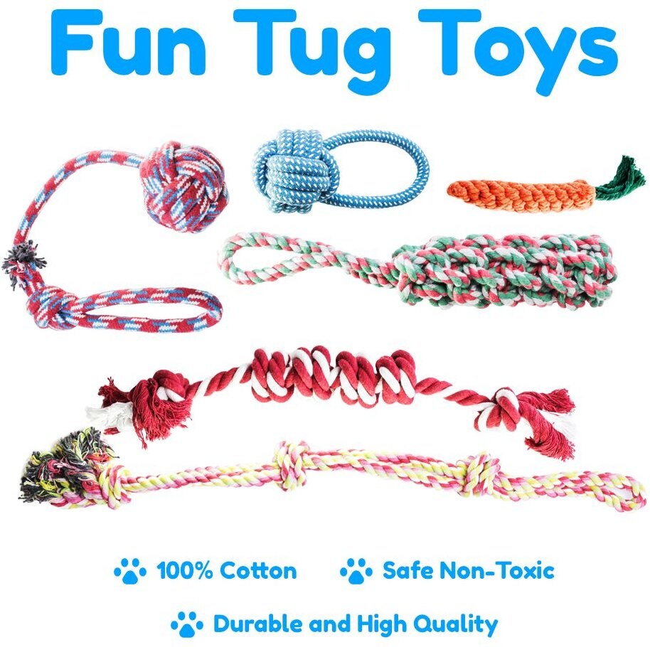 Pacific Pups Rescue Rope and Chew Dog Toy Variety Pack， 18 count