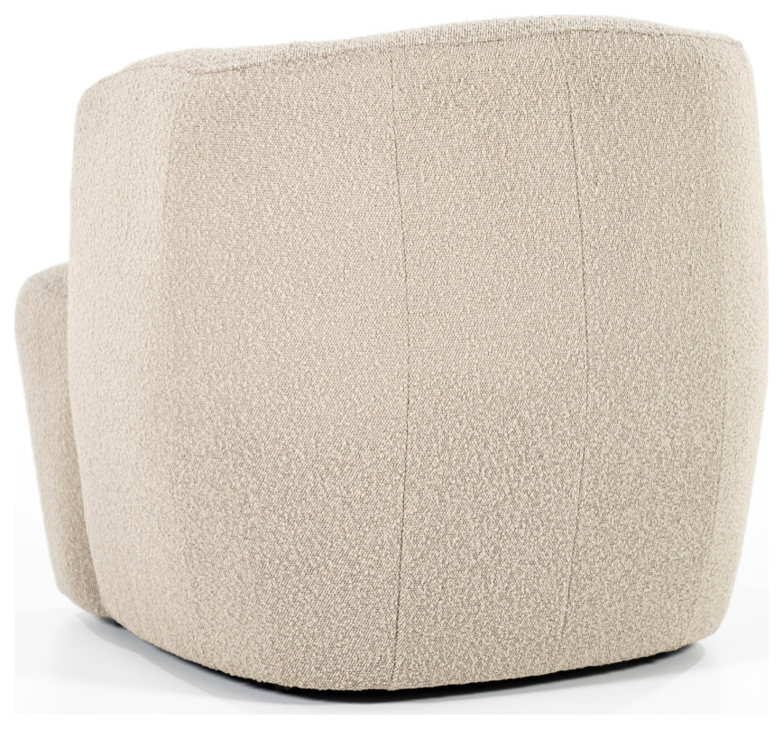 Taupe Upholstered Barrel Chair  Eleonora Charlotte   Contemporary   Armchairs And Accent Chairs   by Luxury Furnitures  Houzz